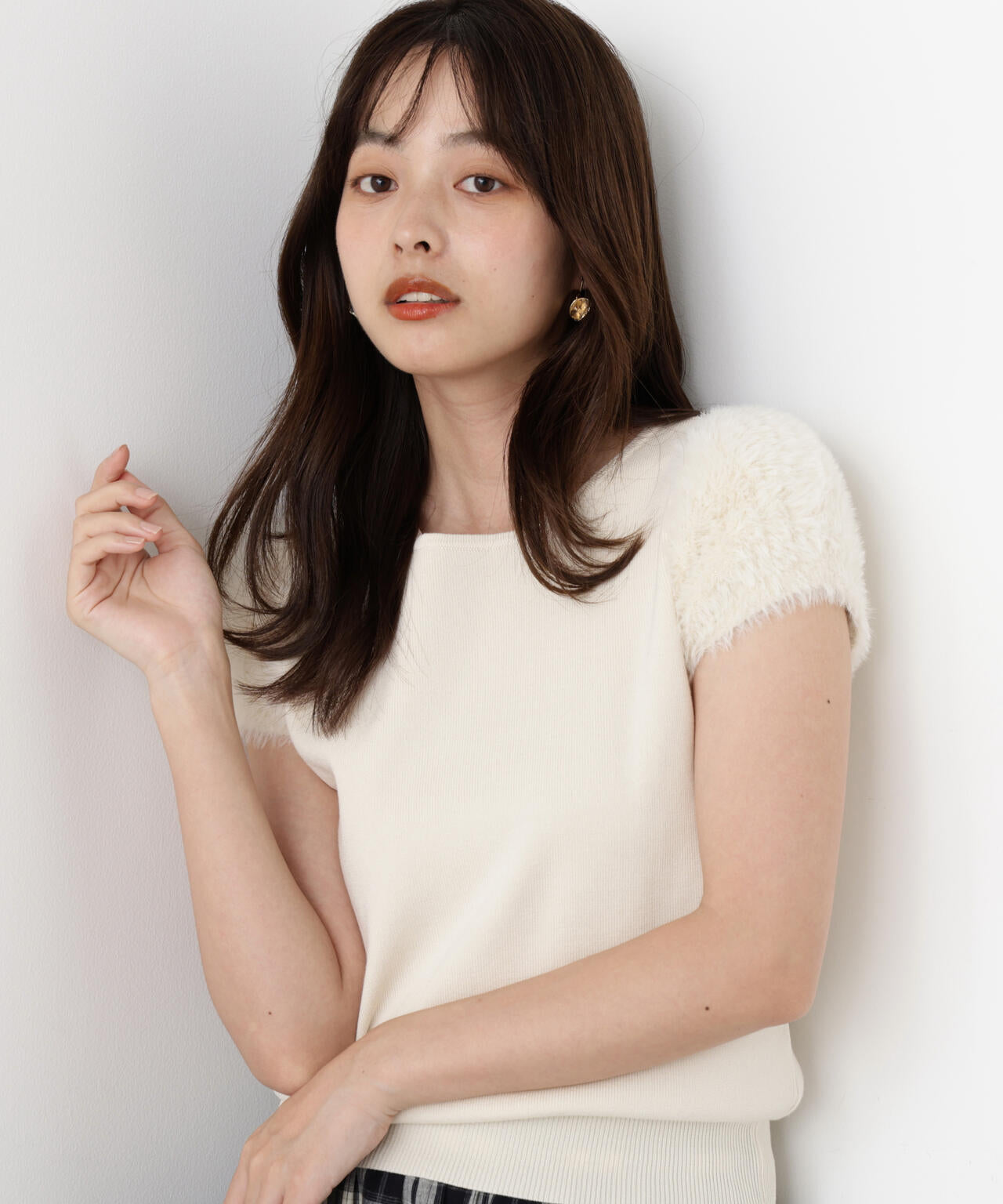 ＜ハンドウォッシャブル＞ドッキングスリーブニット