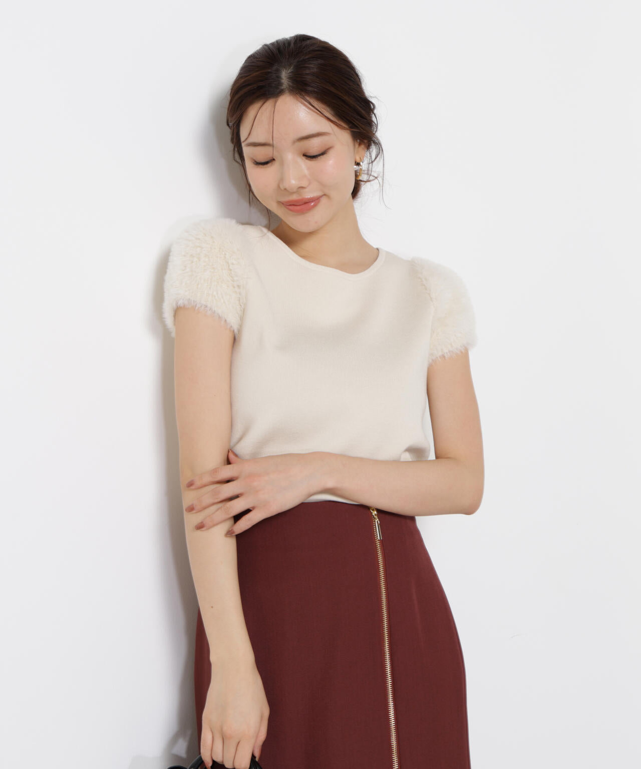 ＜ハンドウォッシャブル＞ドッキングスリーブニット