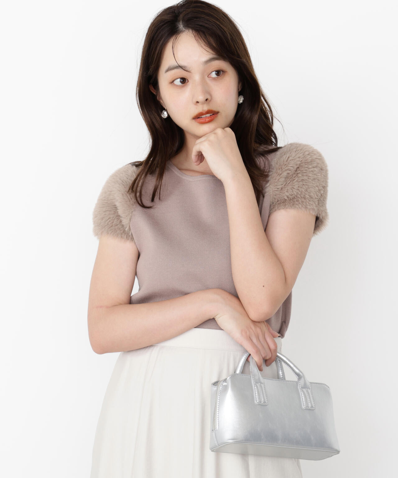 ＜ハンドウォッシャブル＞ドッキングスリーブニット