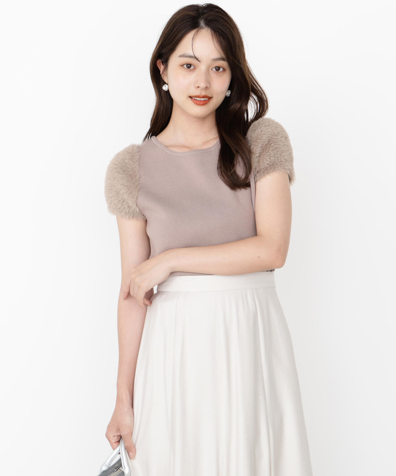 ＜ハンドウォッシャブル＞ドッキングスリーブニット