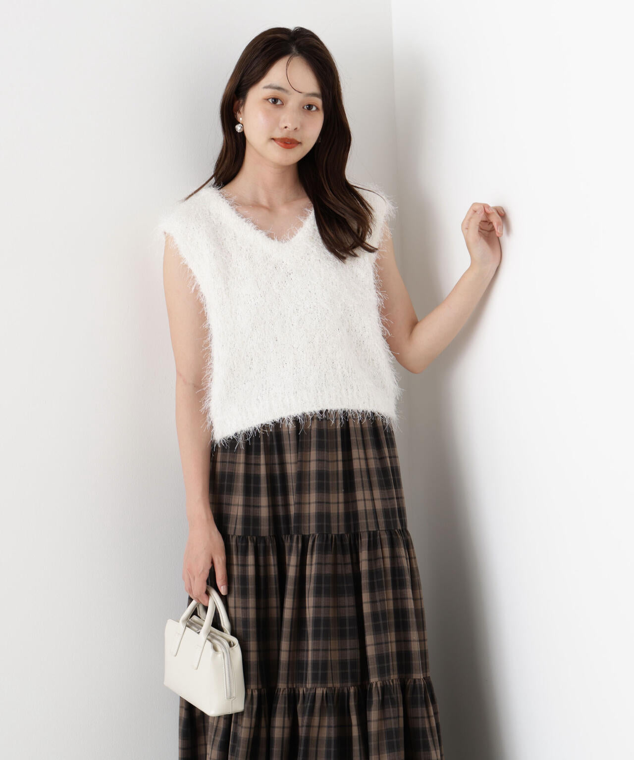 ＜ハンドウォッシャブル＞フェザーノースリニット