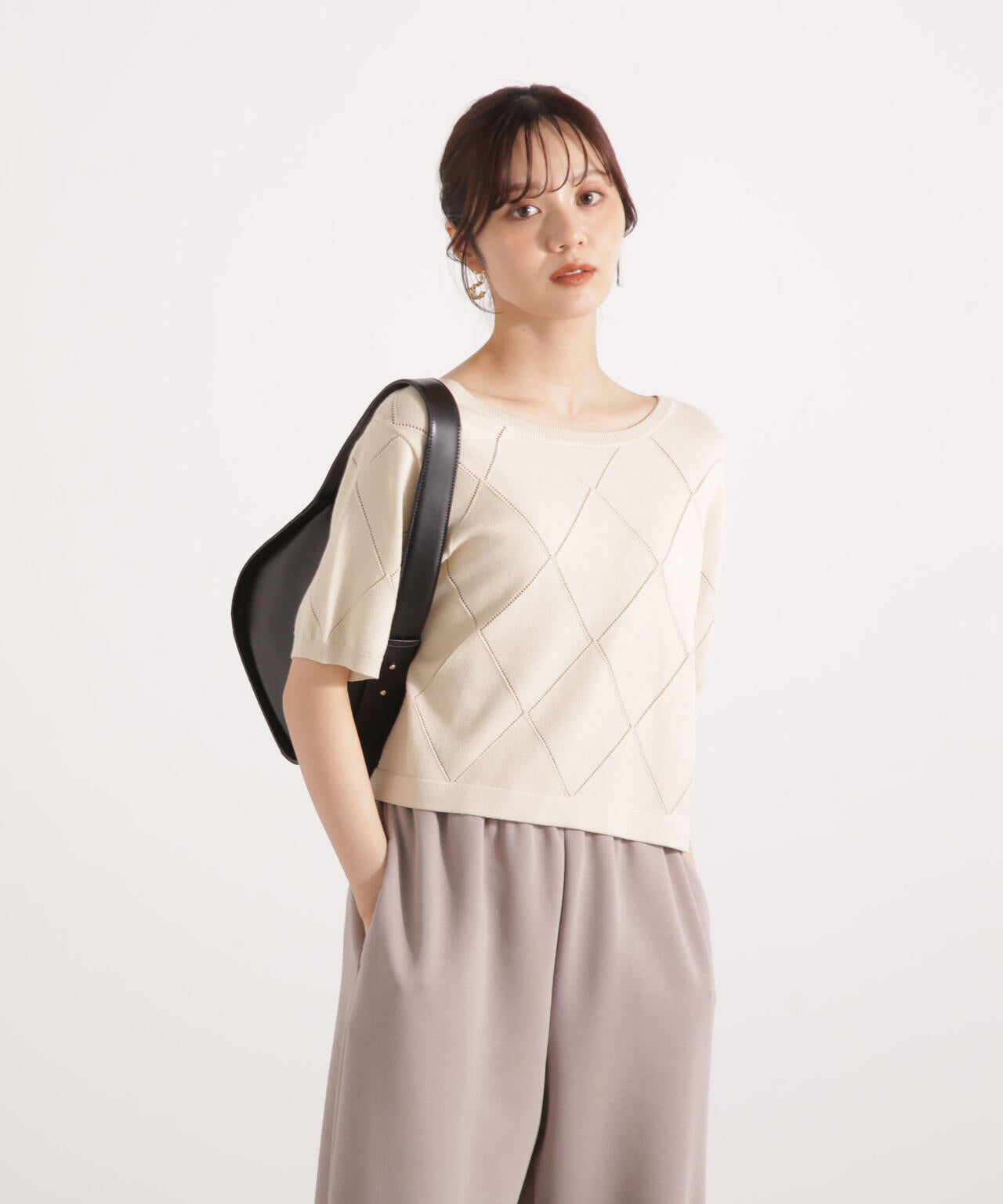 トップス Masa STYLEMIXER | ラウンドドレープカットトップ (チュニック