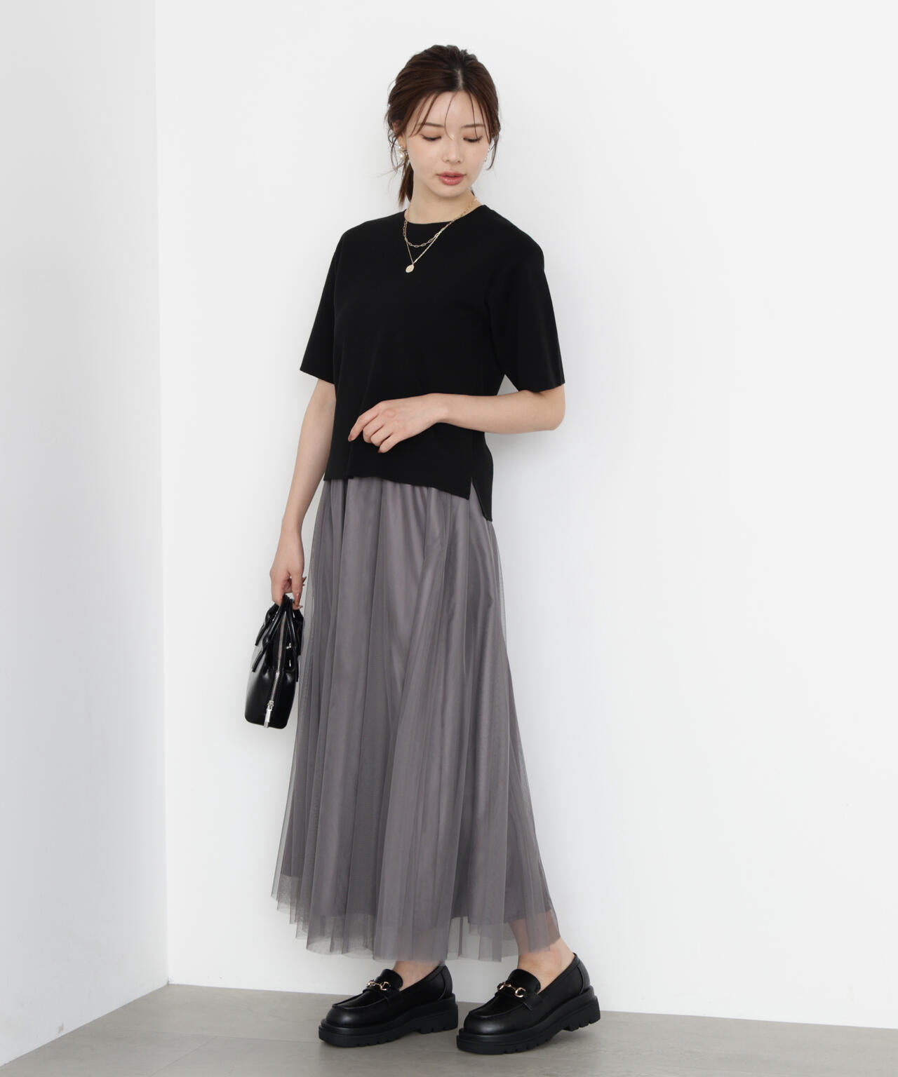 【松川星さん着用】＜ハンドウォッシャブル＞ハーフスリーブニットプルオーバー