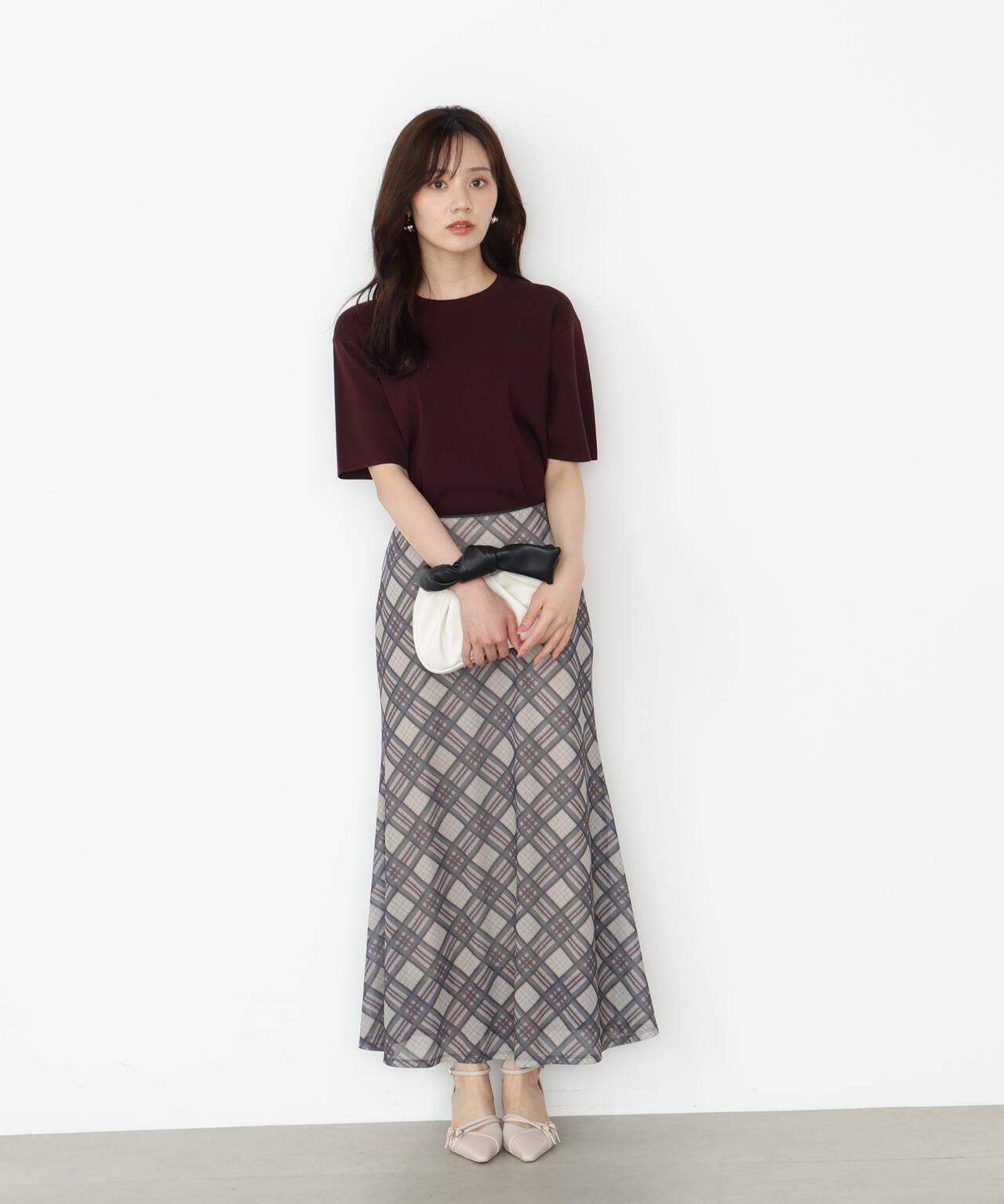 【松川星さん着用】＜ハンドウォッシャブル＞ハーフスリーブニットプルオーバー