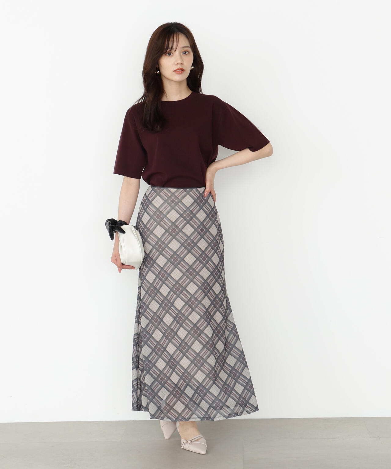 【松川星さん着用】＜ハンドウォッシャブル＞ハーフスリーブニットプルオーバー