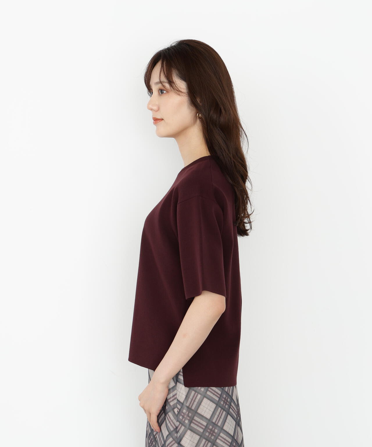 【松川星さん着用】＜ハンドウォッシャブル＞ハーフスリーブニットプルオーバー