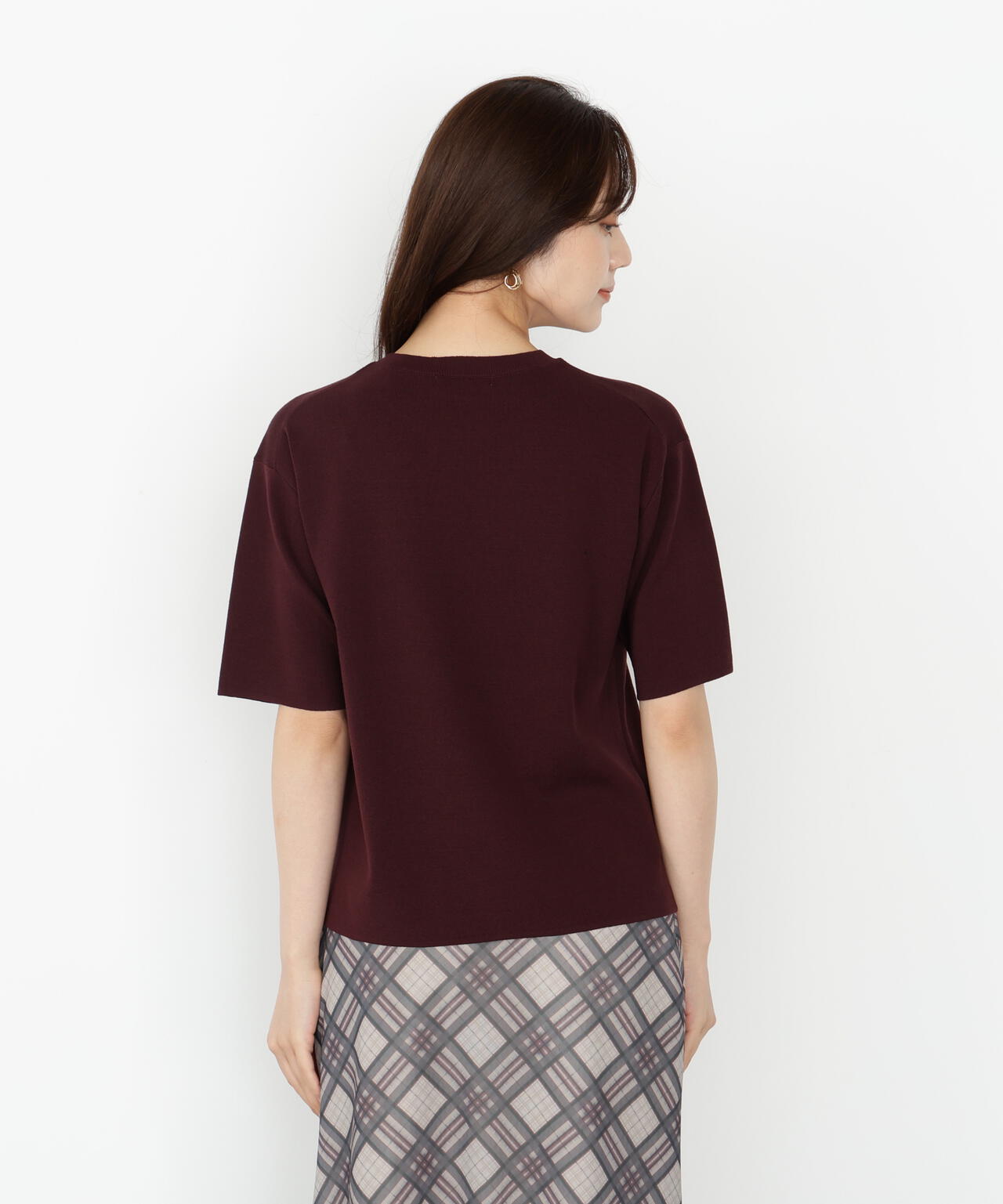 【松川星さん着用】＜ハンドウォッシャブル＞ハーフスリーブニットプルオーバー