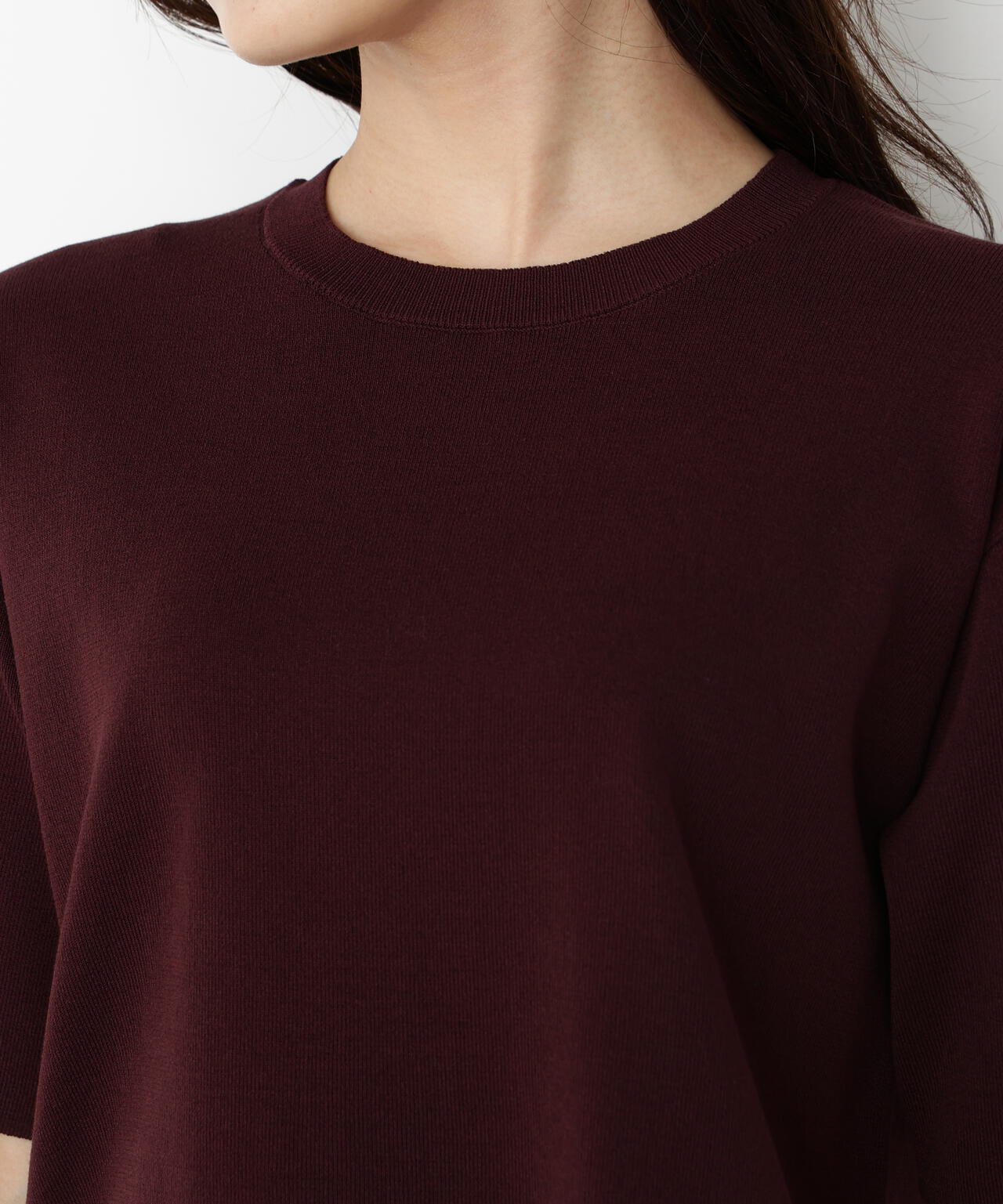 【松川星さん着用】＜ハンドウォッシャブル＞ハーフスリーブニットプルオーバー