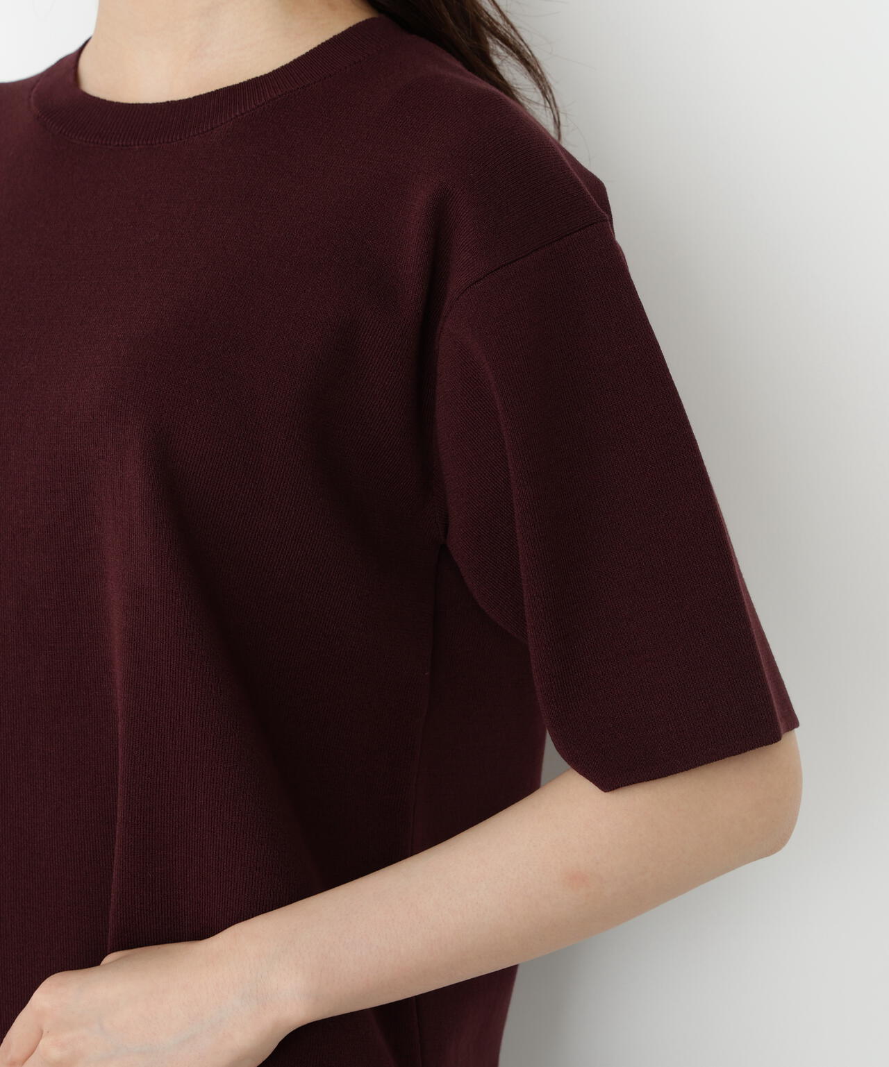 【松川星さん着用】＜ハンドウォッシャブル＞ハーフスリーブニットプルオーバー