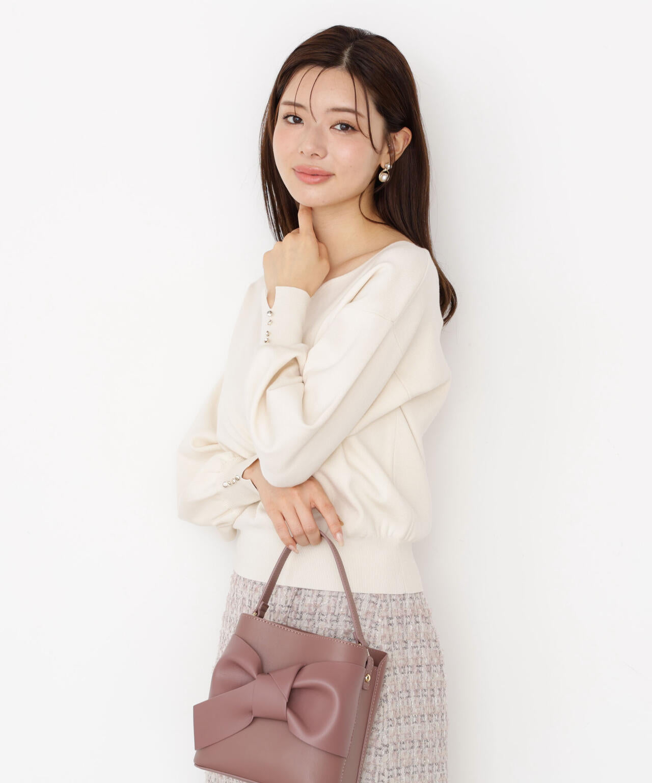 ＜ハンドウォッシャブル＞ハートカット総針ニット