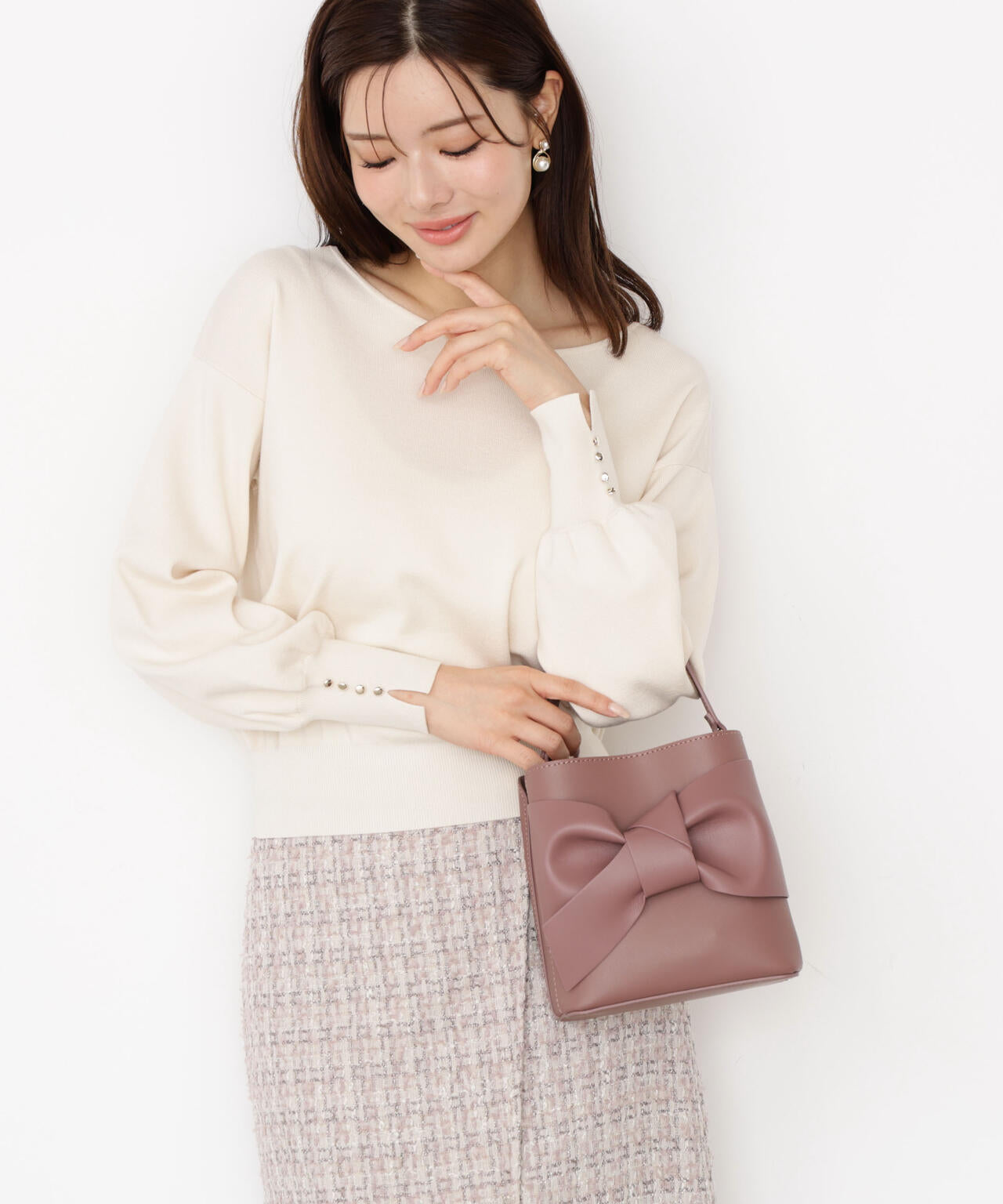 ＜ハンドウォッシャブル＞ハートカット総針ニット