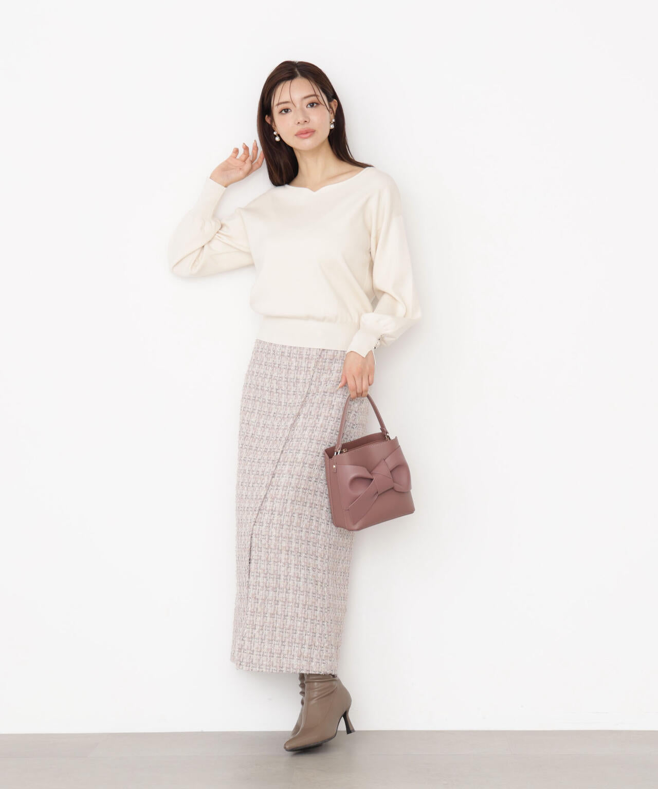 ＜ハンドウォッシャブル＞ハートカット総針ニット