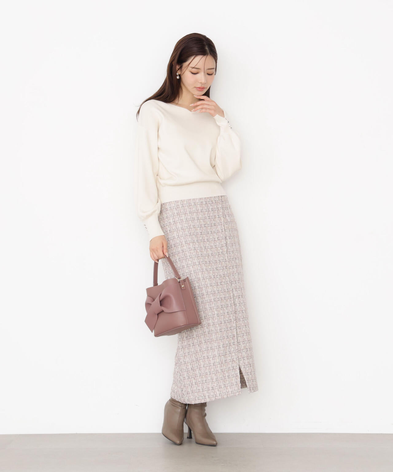 ＜ハンドウォッシャブル＞ハートカット総針ニット