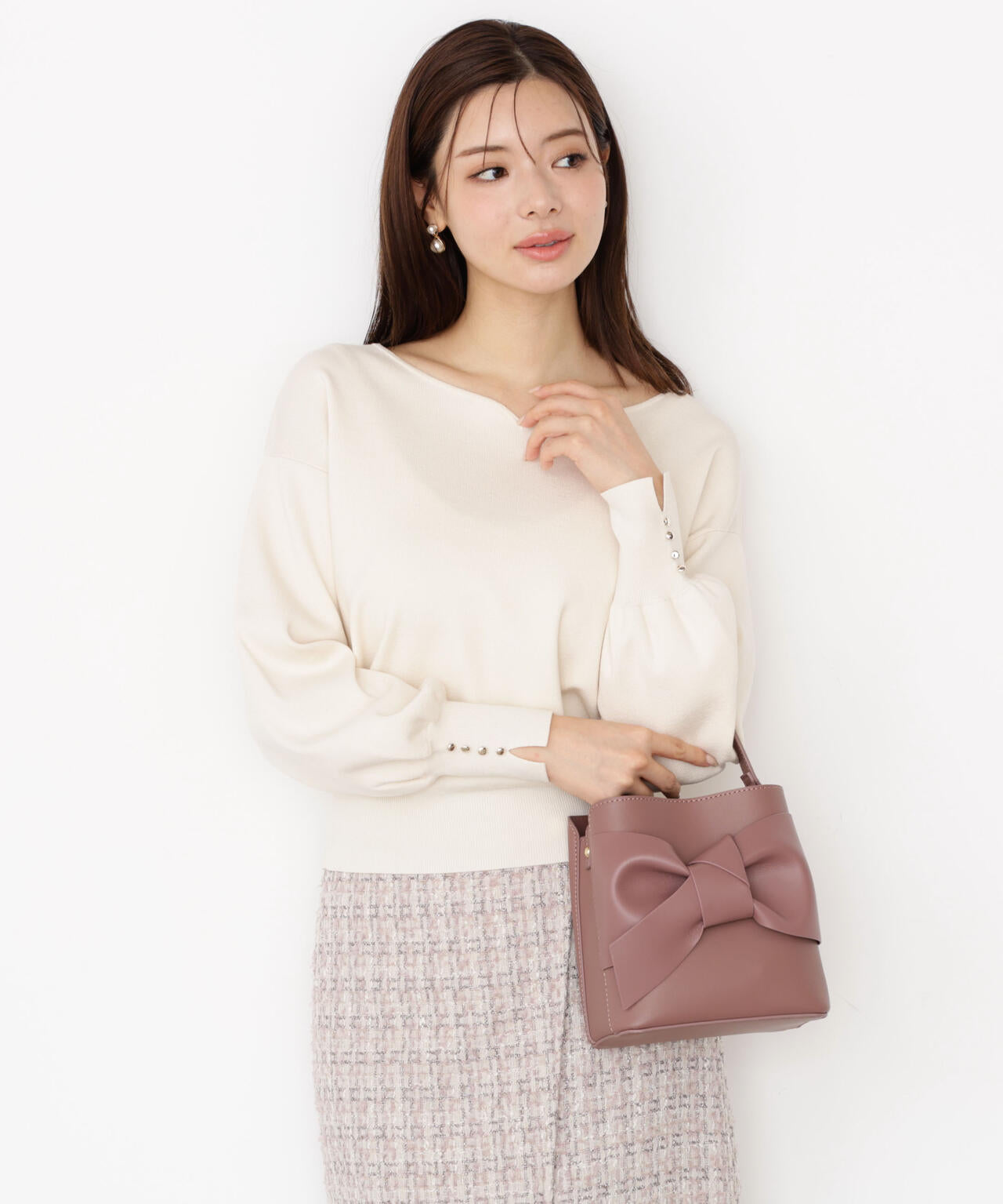 ＜ハンドウォッシャブル＞ハートカット総針ニット