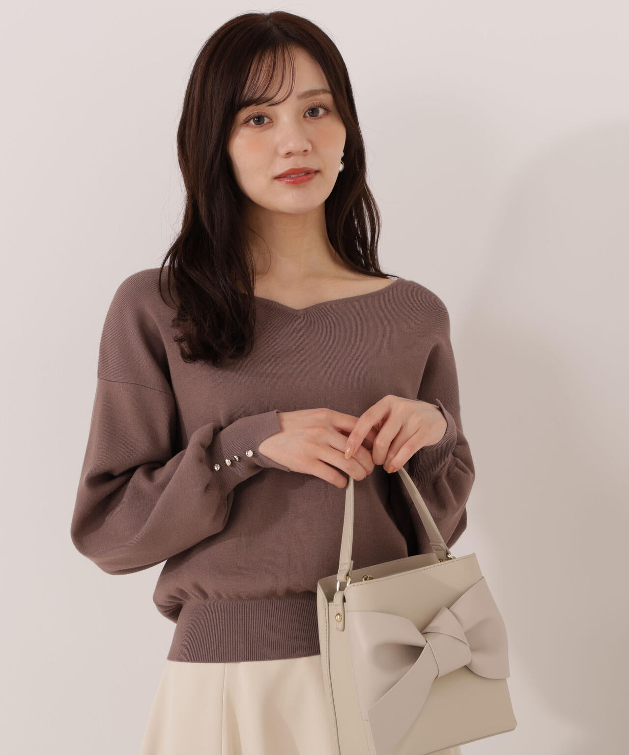 ＜ハンドウォッシャブル＞ハートカット総針ニット