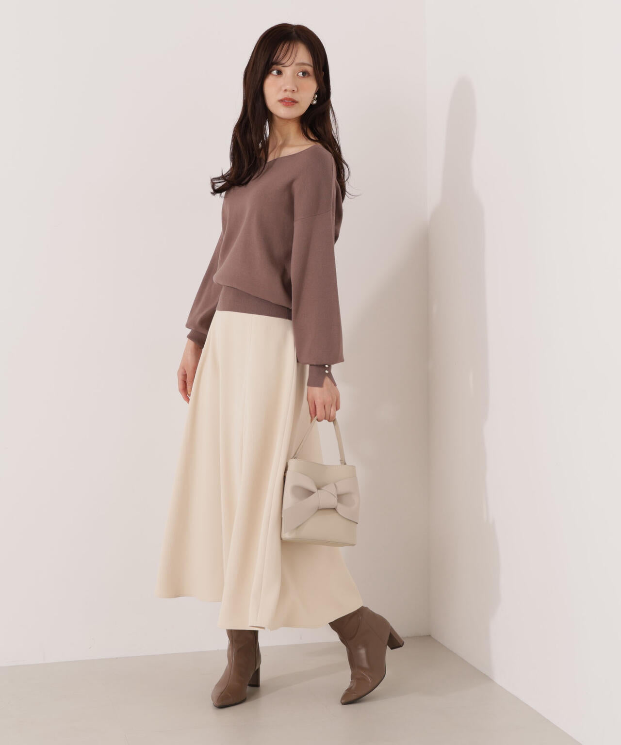 ＜ハンドウォッシャブル＞ハートカット総針ニット