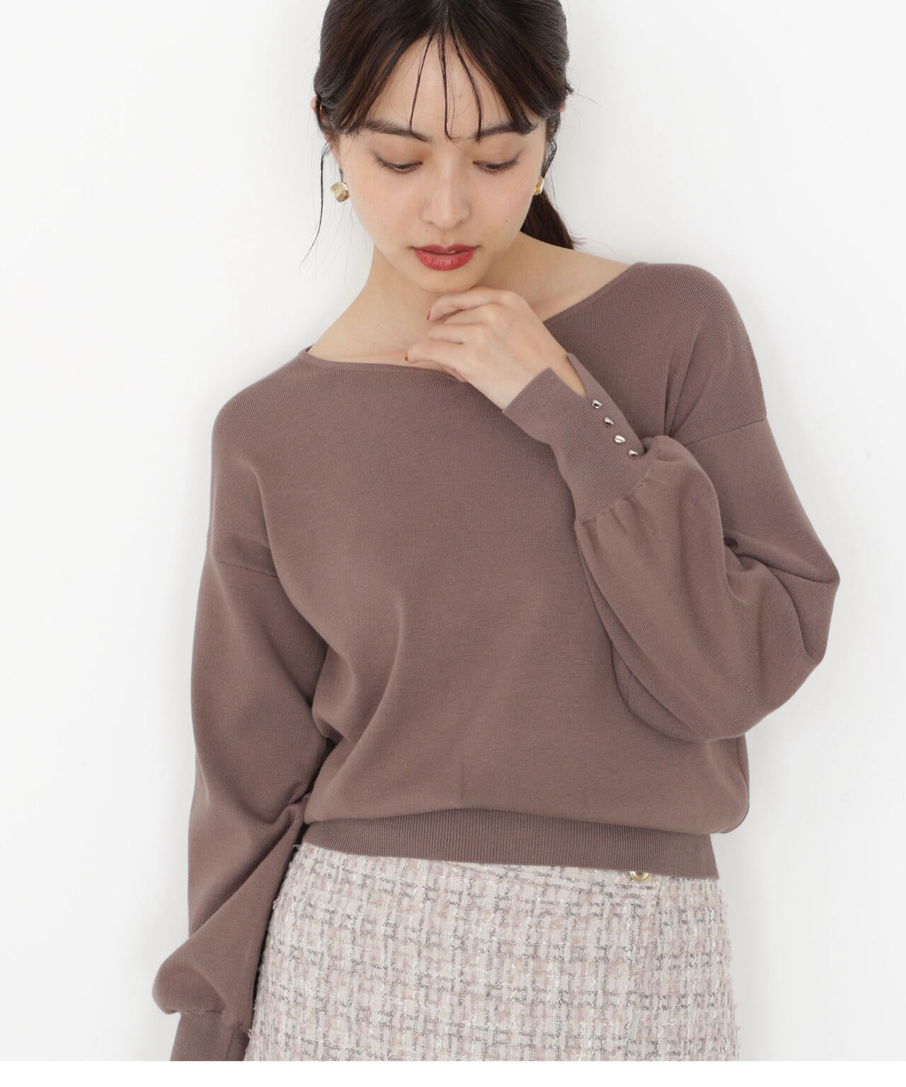 ＜ハンドウォッシャブル＞ハートカット総針ニット