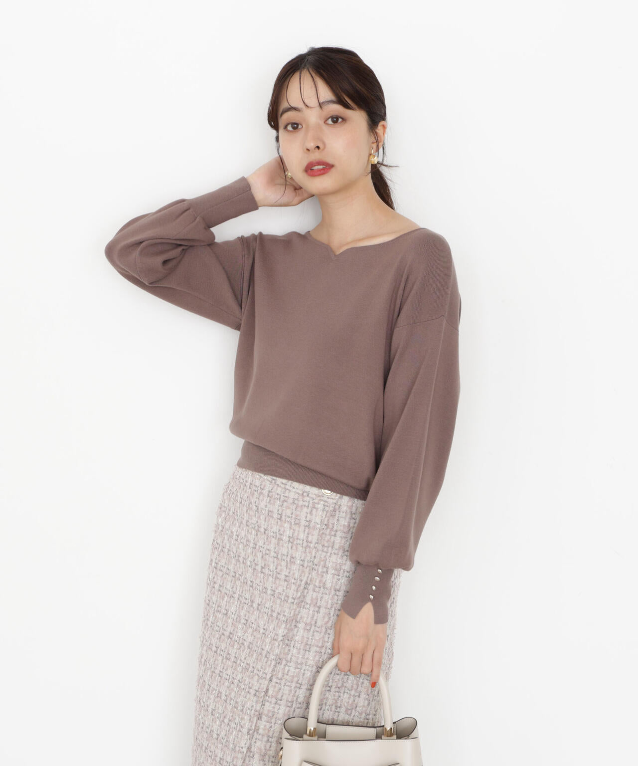 ＜ハンドウォッシャブル＞ハートカット総針ニット