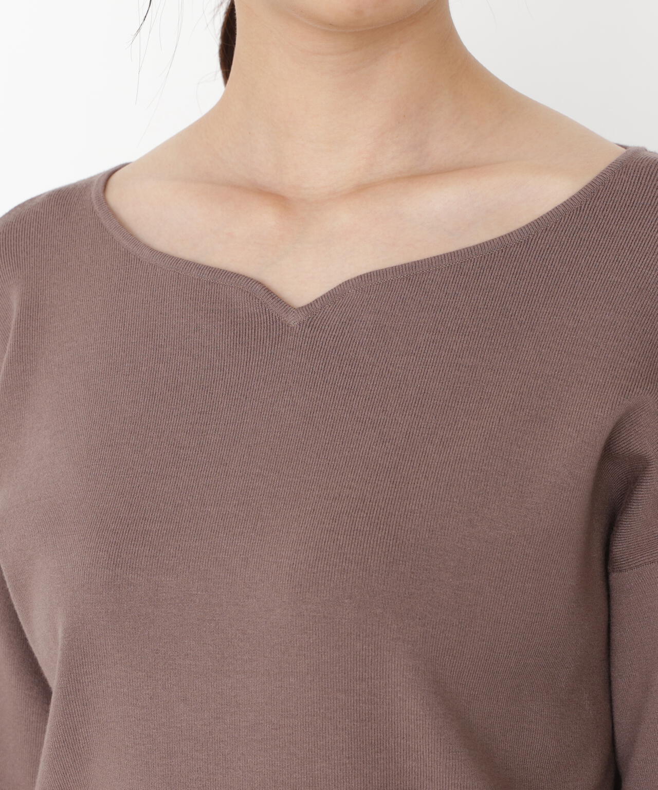 ＜ハンドウォッシャブル＞ハートカット総針ニット