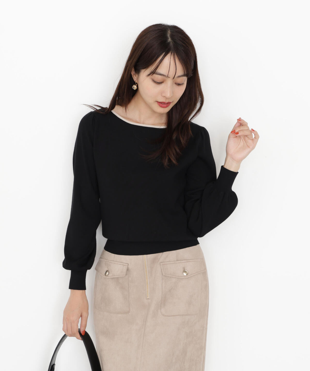 ＜ハンドウォッシャブル＞前後2wayパールニット