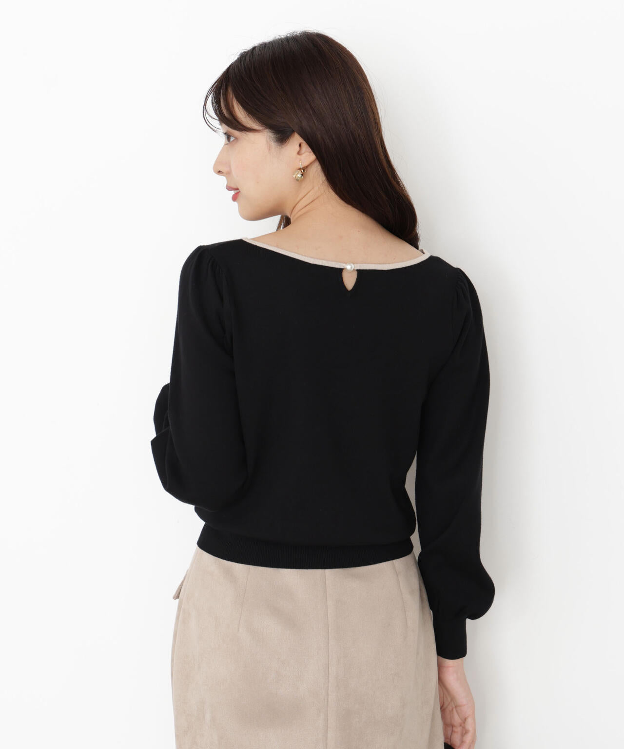 ＜ハンドウォッシャブル＞前後2wayパールニット