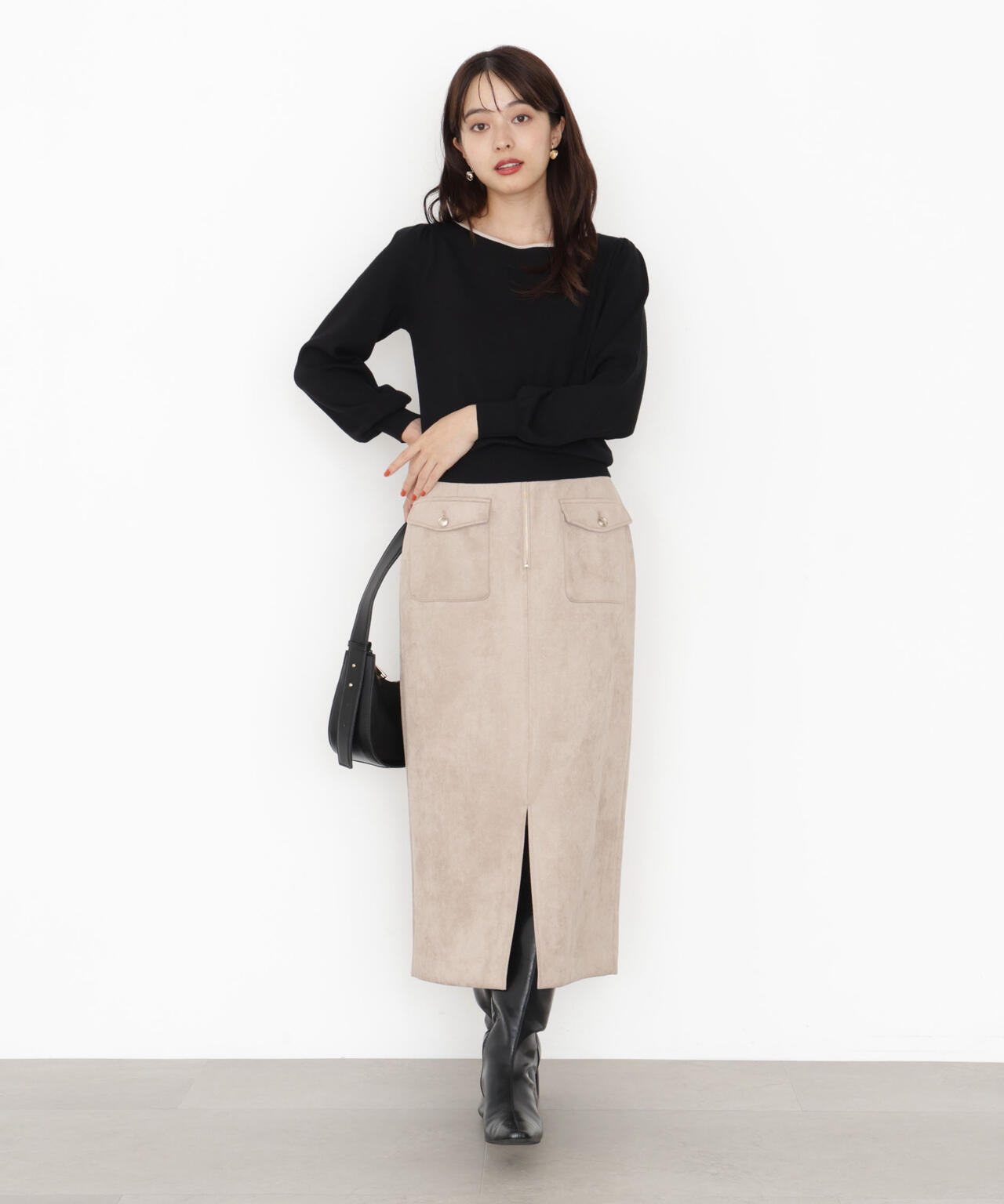 ＜ハンドウォッシャブル＞前後2wayパールニット