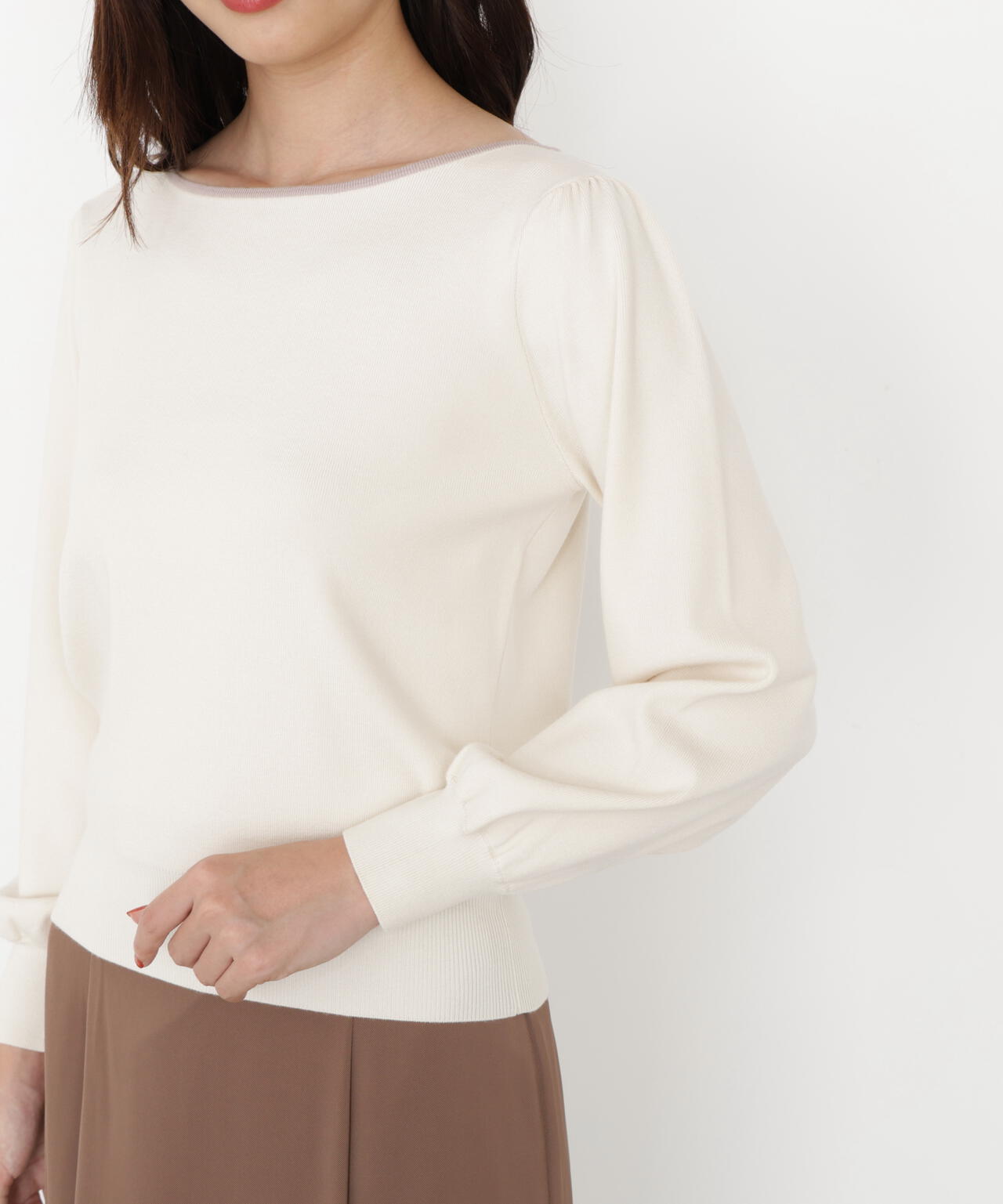 ＜ハンドウォッシャブル＞前後2wayパールニット