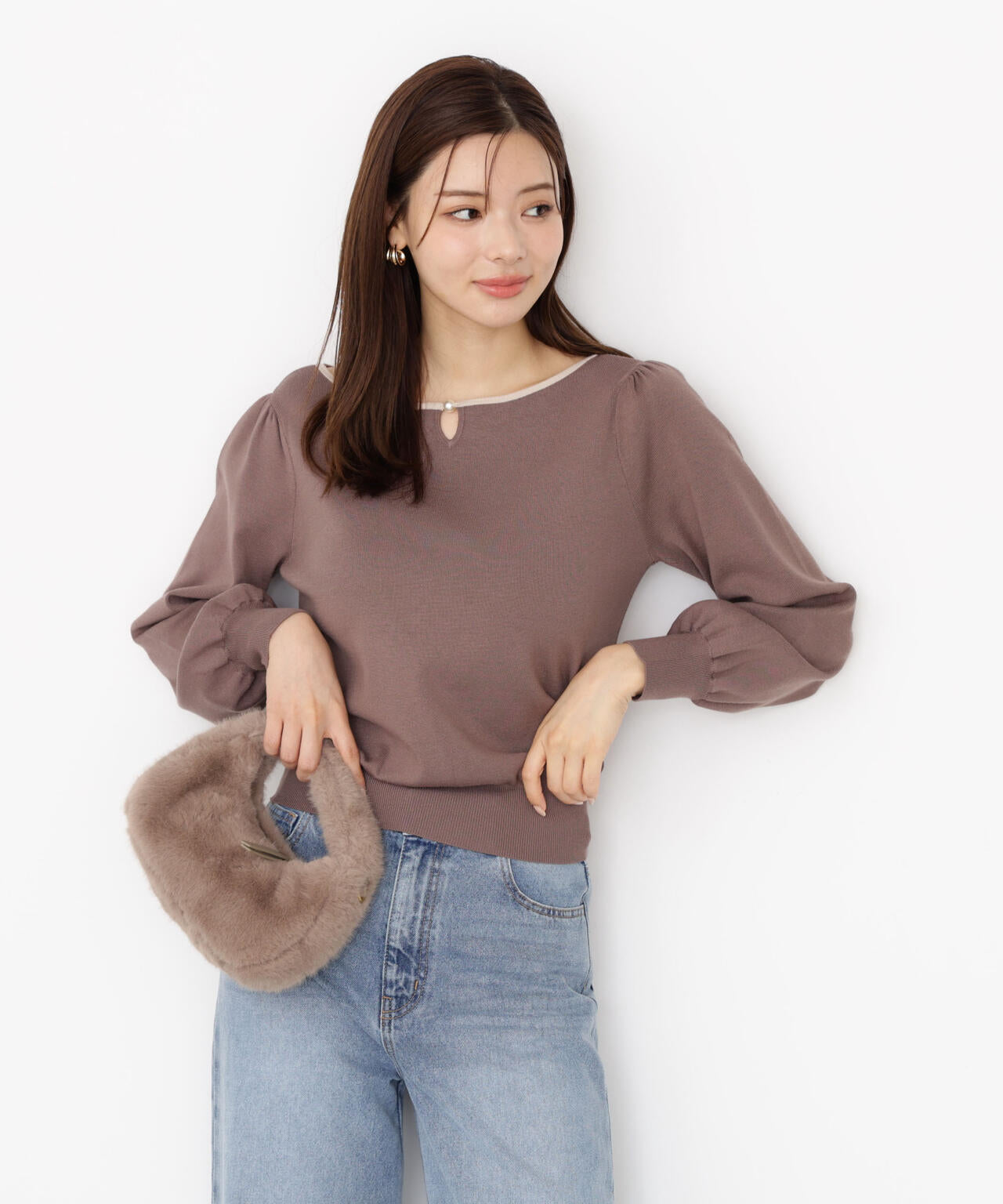 ＜ハンドウォッシャブル＞前後2wayパールニット