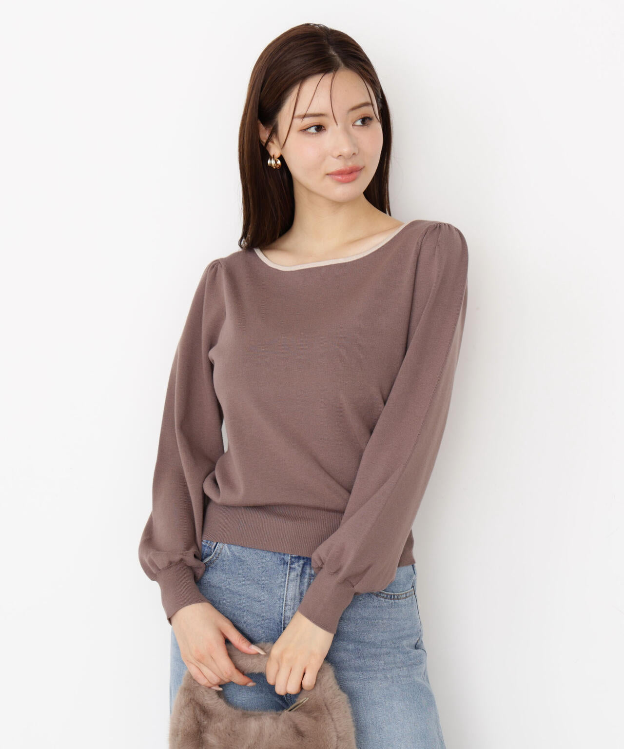 ＜ハンドウォッシャブル＞前後2wayパールニット