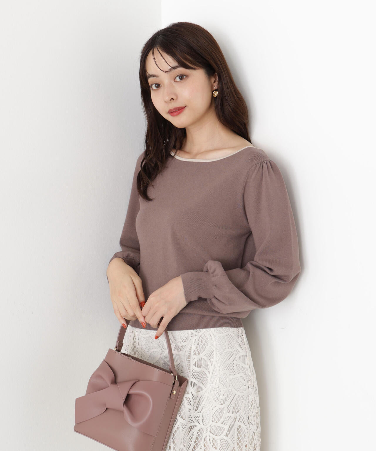 ＜ハンドウォッシャブル＞前後2wayパールニット