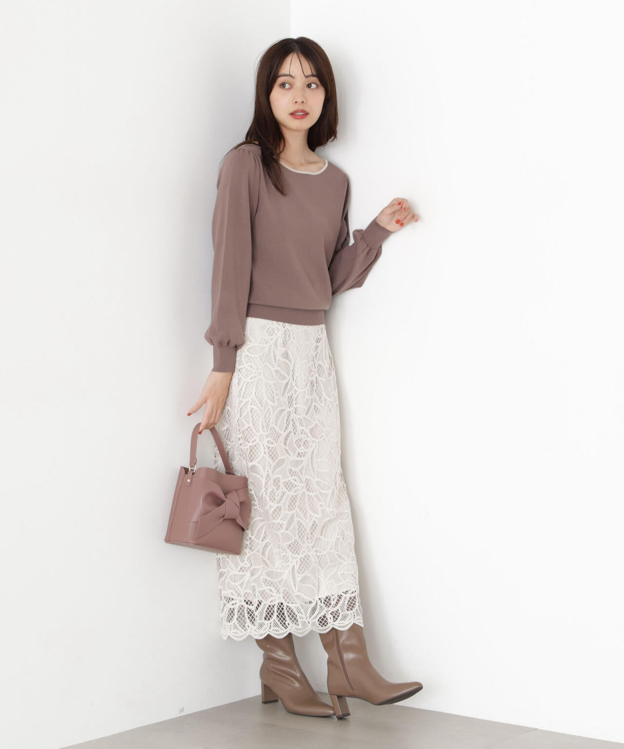 ＜ハンドウォッシャブル＞前後2wayパールニット