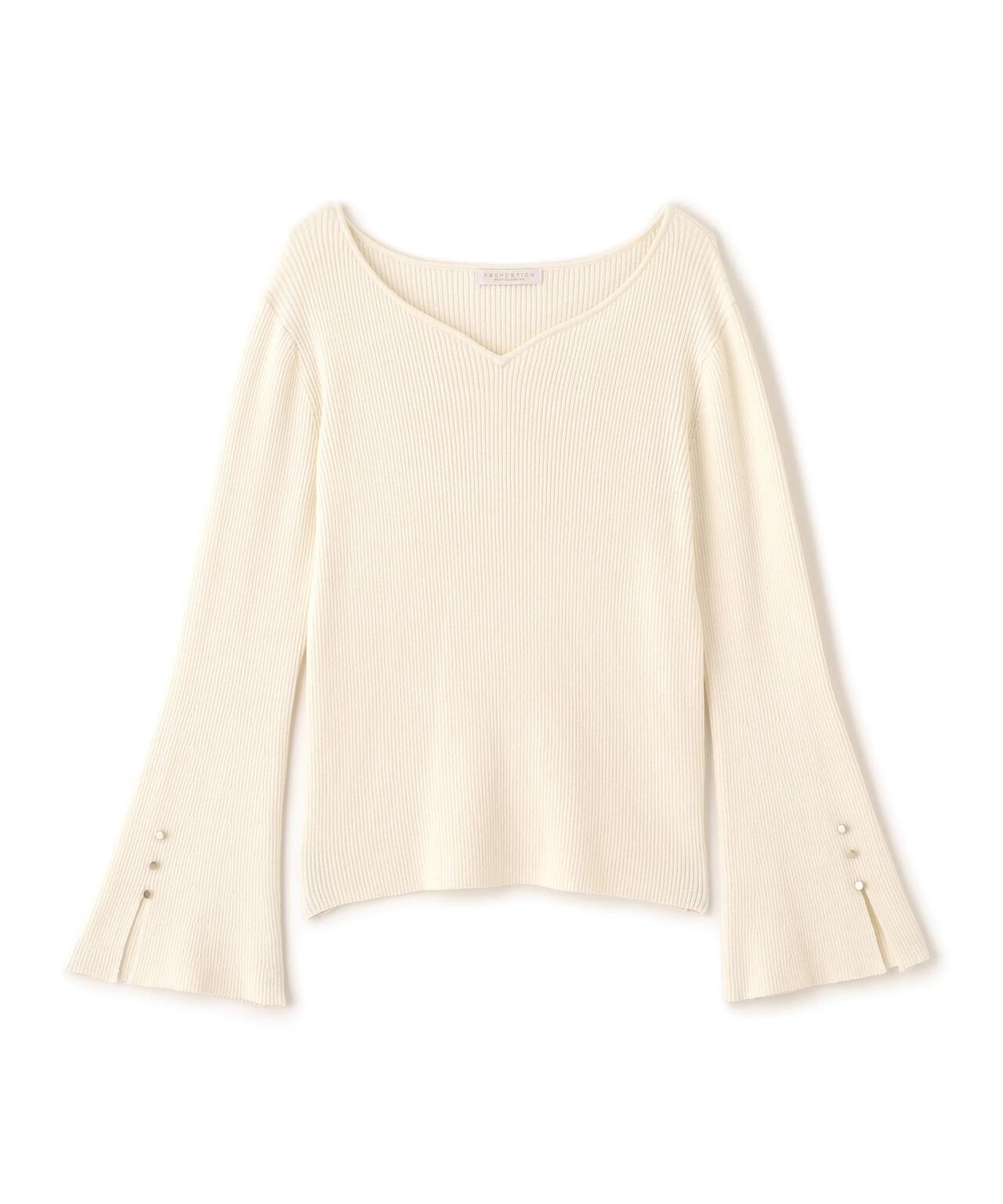 【松川星さん着用】＜ハンドウォッシャブル＞ハートカットリブニット