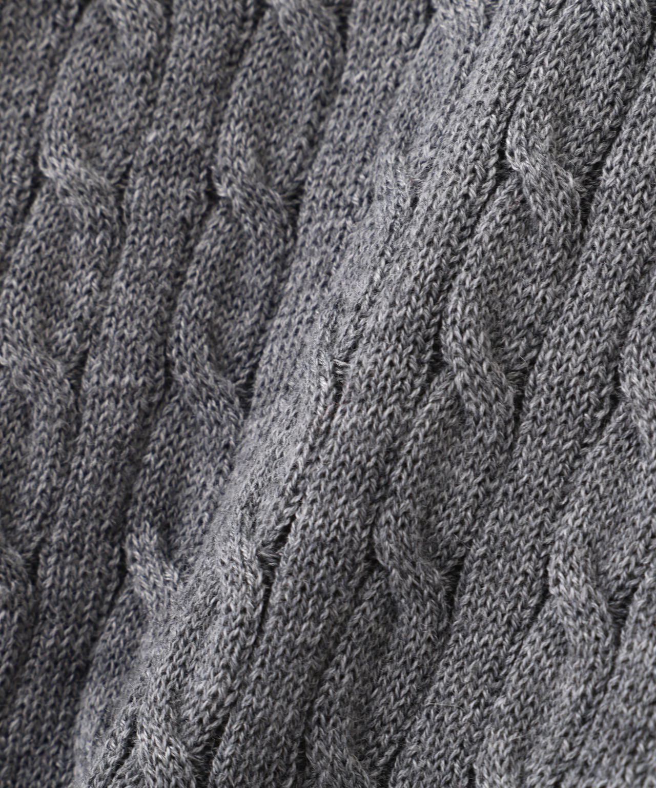 ＜ハンドウォッシャブル＞袖釦ミニケーブルニット