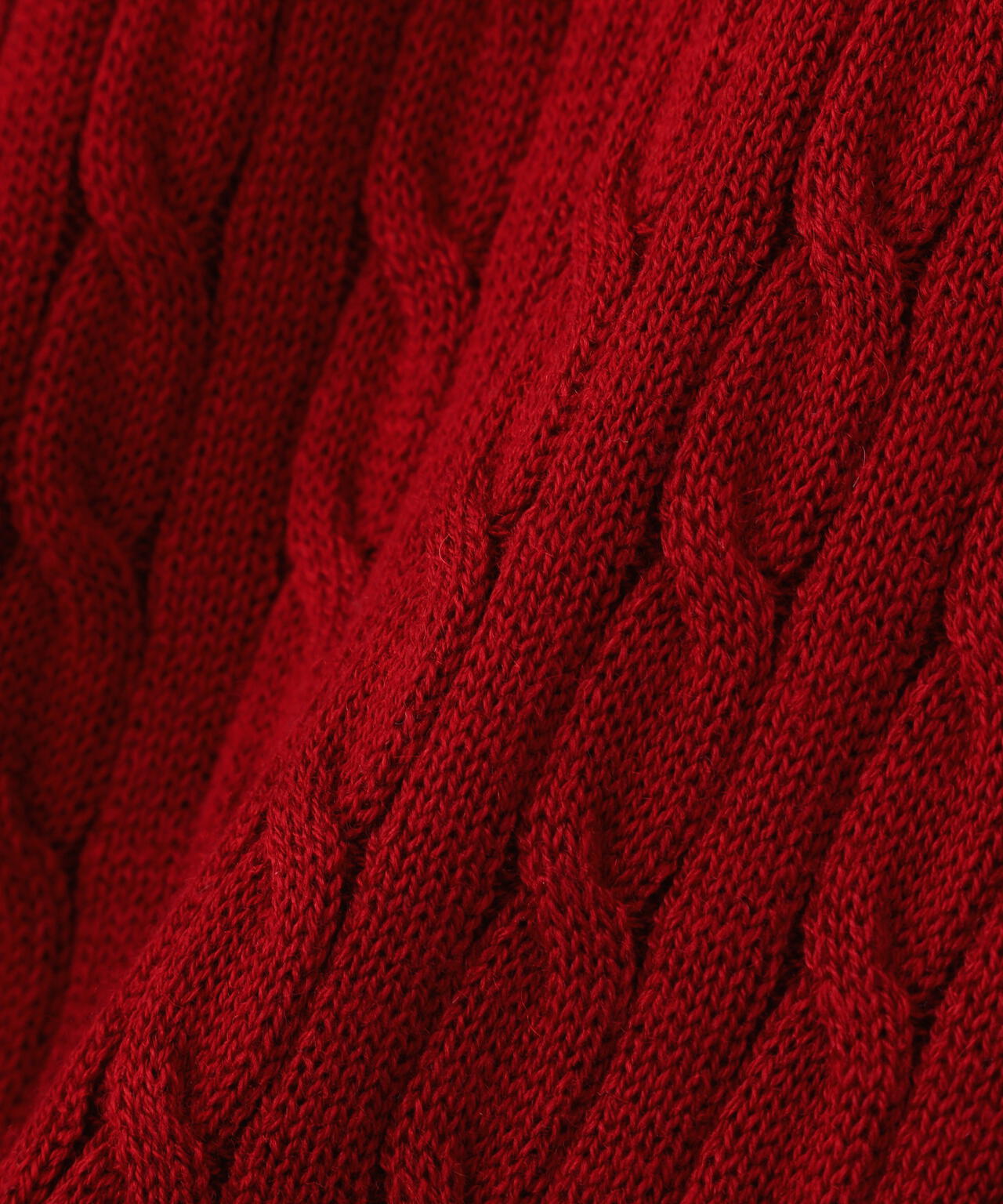 ＜ハンドウォッシャブル＞袖釦ミニケーブルニット