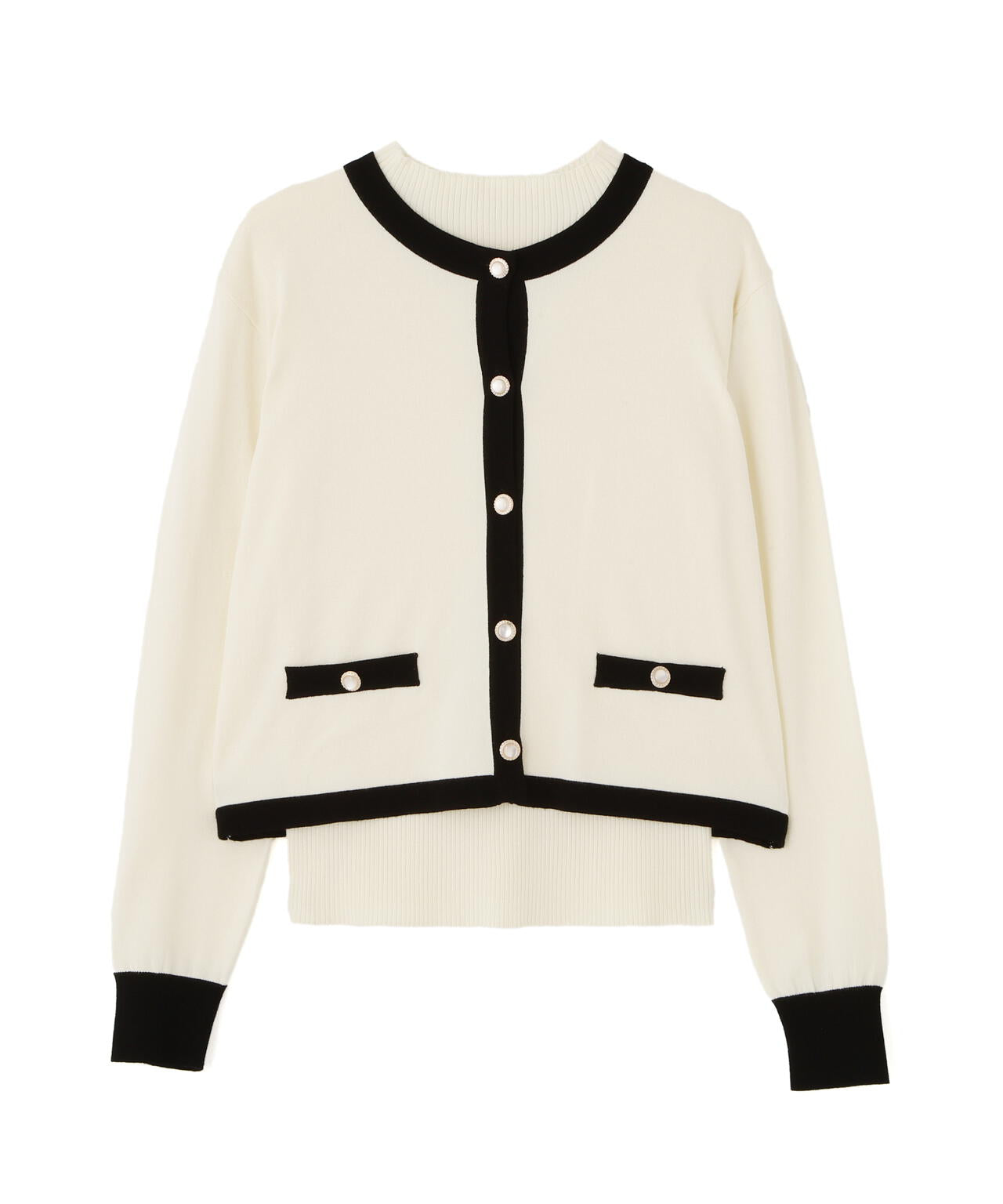 【松川星さん着用】＜ハンドウォッシャブル＞ニュアンス釦ニットアンサンブル