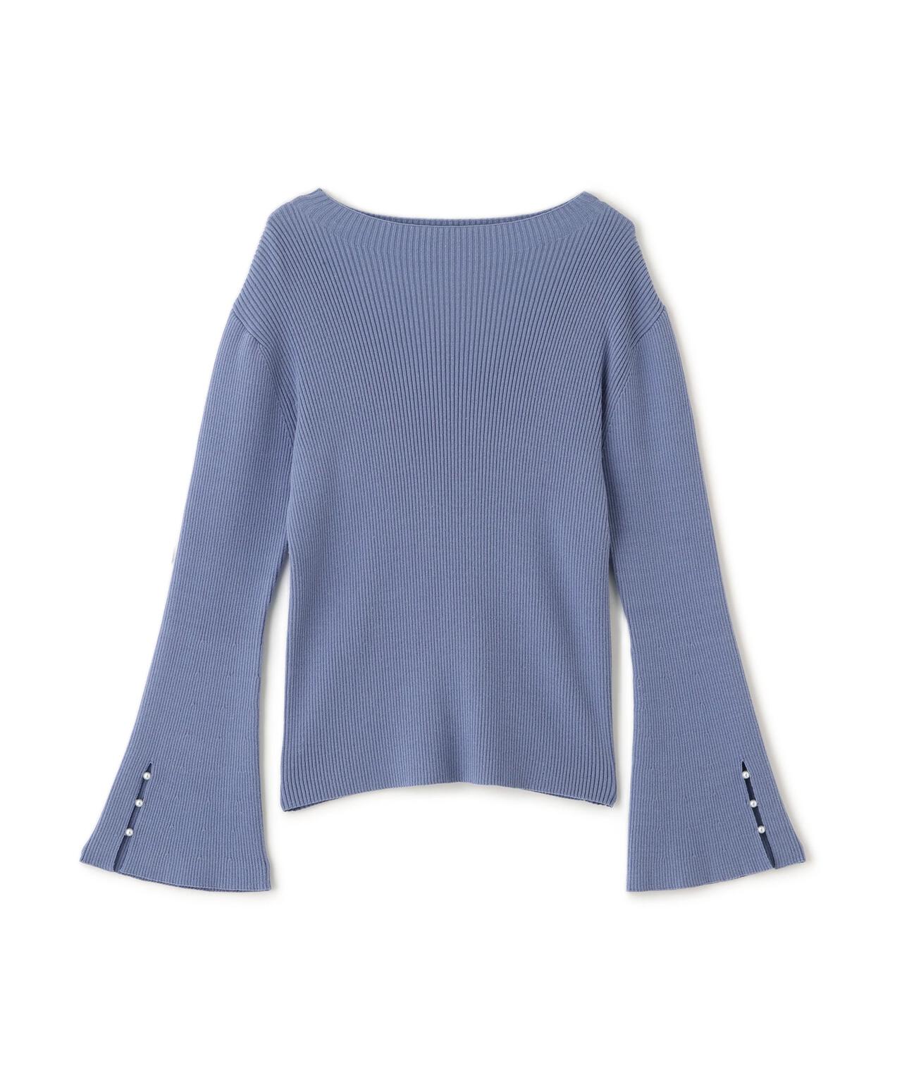 ＜ハンドウォッシャブル＞スタンドネックリブニット