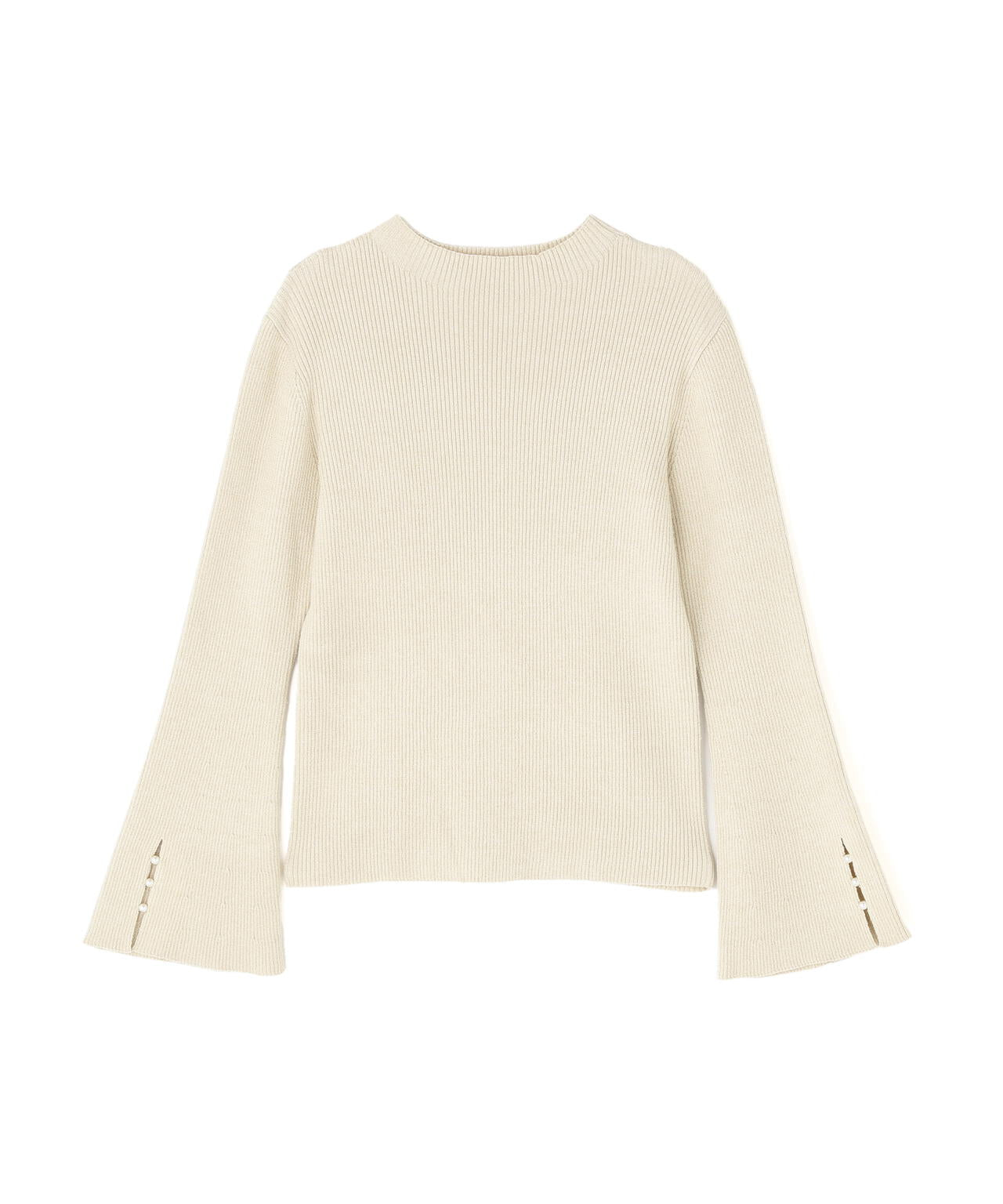 ＜ハンドウォッシャブル＞スタンドネックリブニット