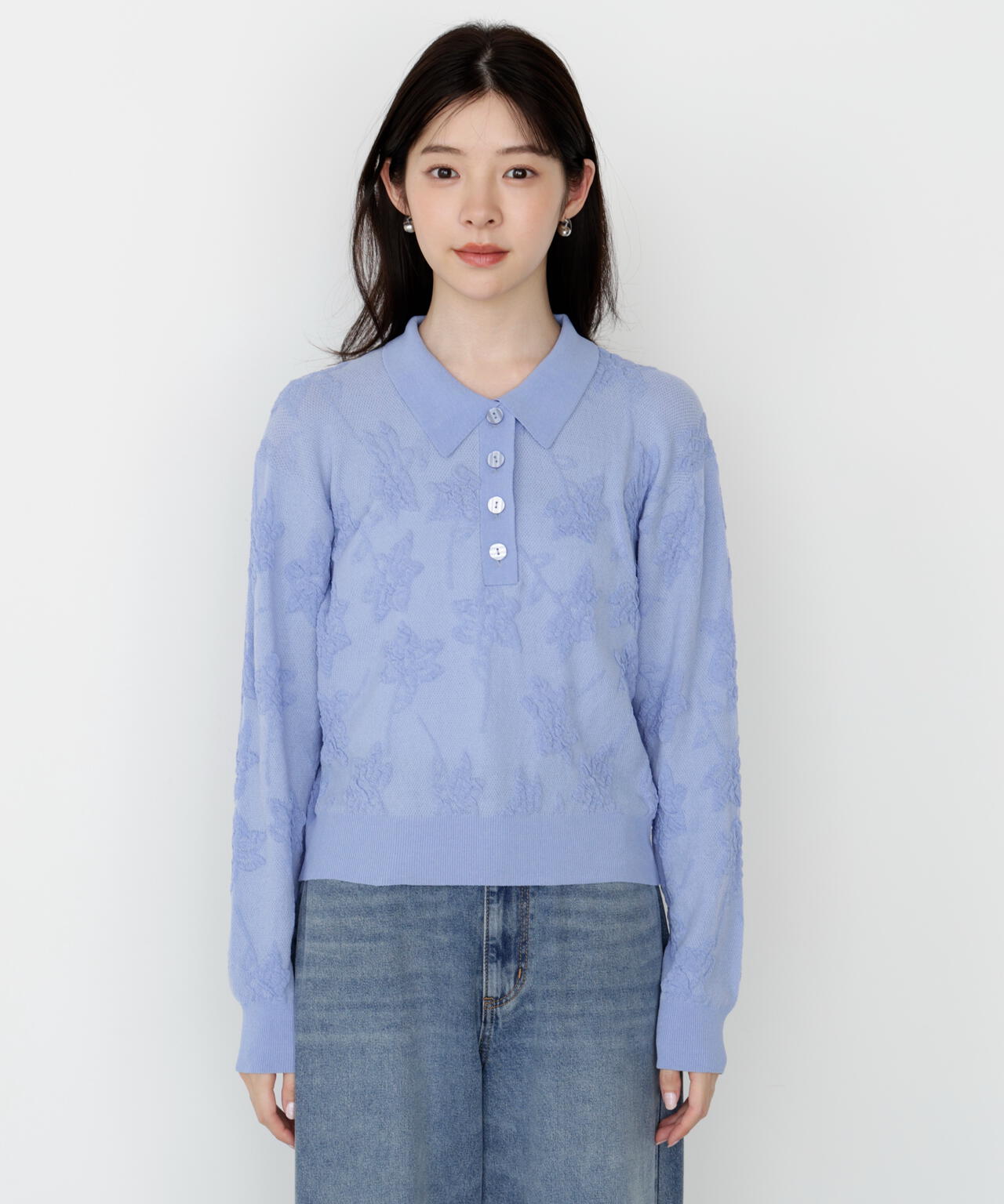 ジャガードレースポロ