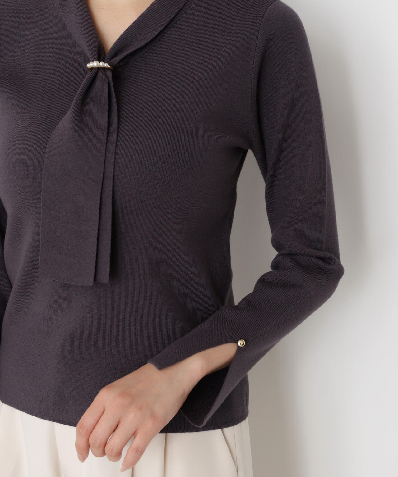 パールリングボウタイニット