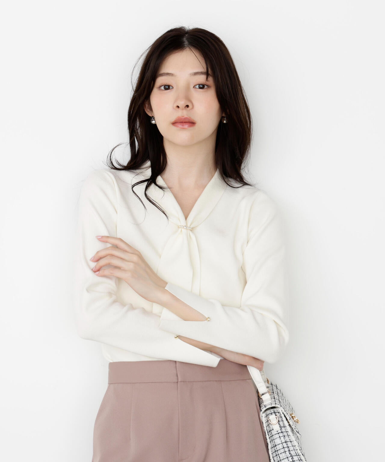 パールリングボウタイニット