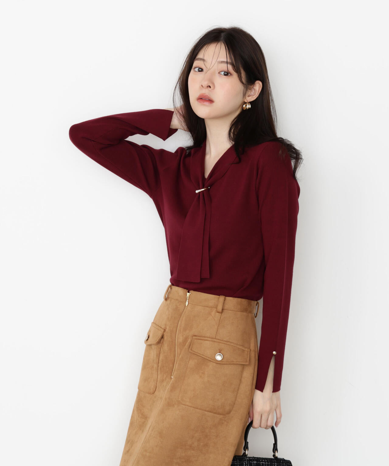 パールリングボウタイニット