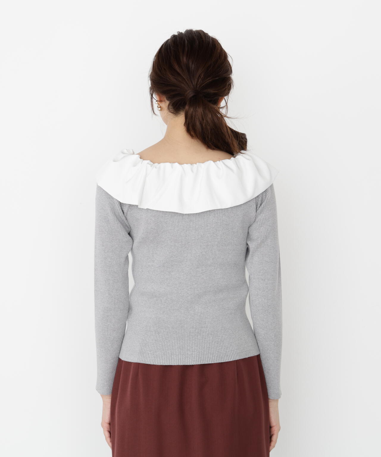 松川星さん着用】フリルオフショル2wayニット | PROPORTION BODY