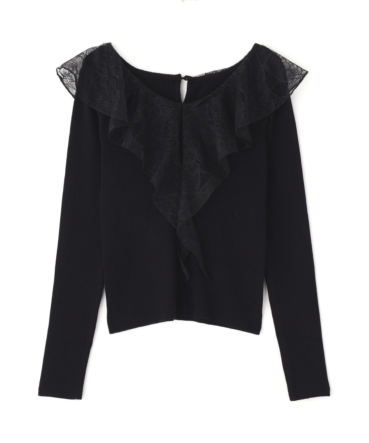 レースフリルニット