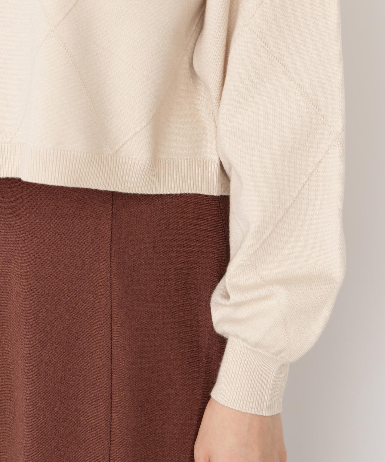 ハンドウォッシャブル＞ダイヤ柄短丈ニット | PROPORTION BODY