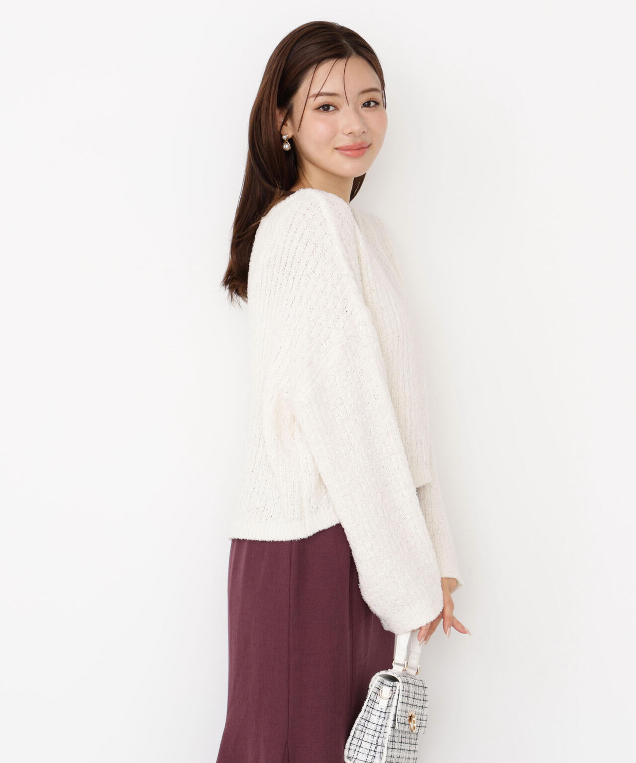 【松川星さん着用】フィルムモール短丈ニット