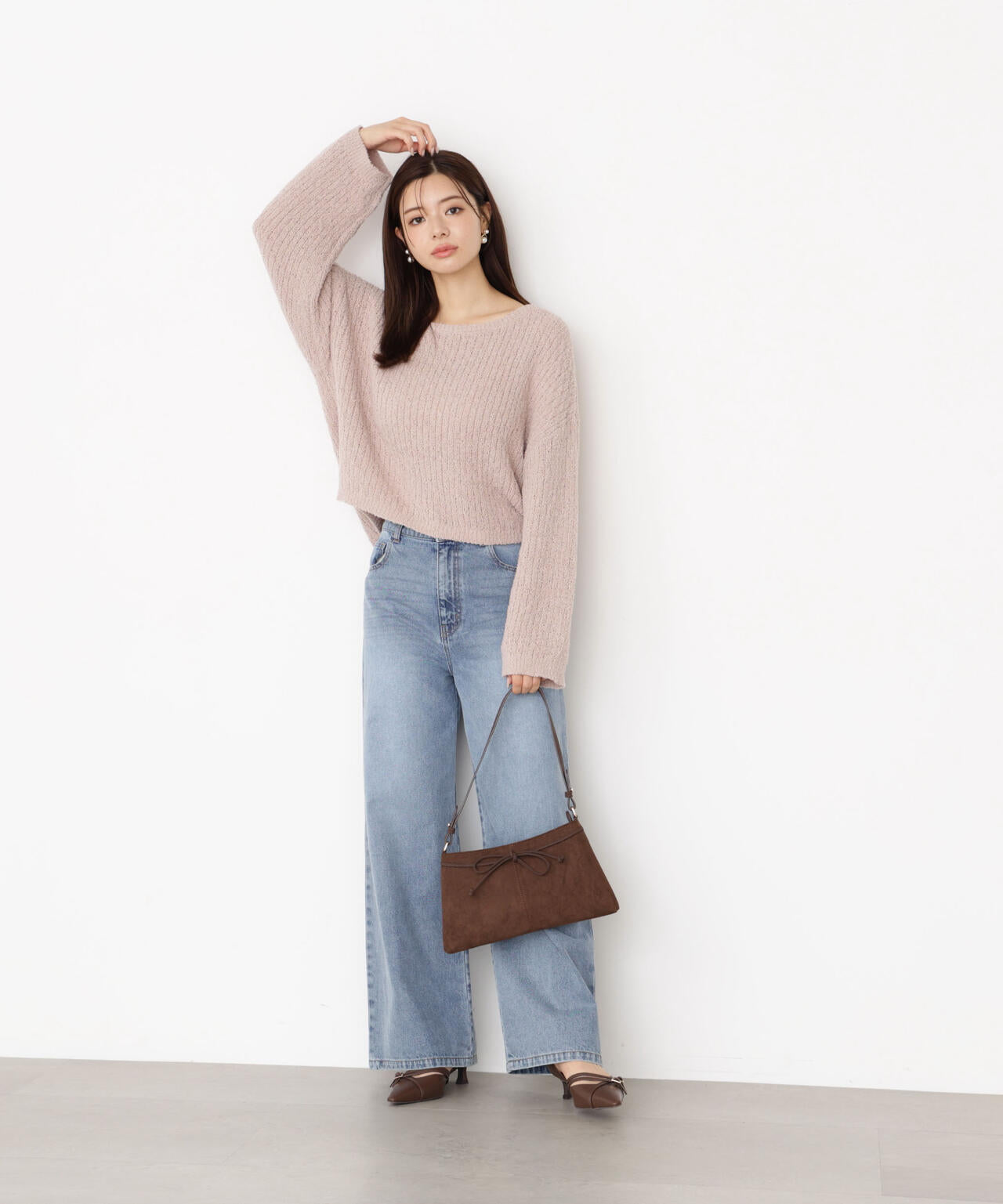 【松川星さん着用】フィルムモール短丈ニット