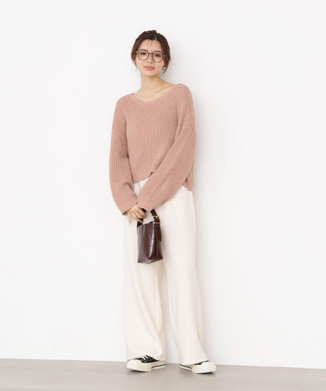 【松川星さん着用】フィルムモール短丈ニット