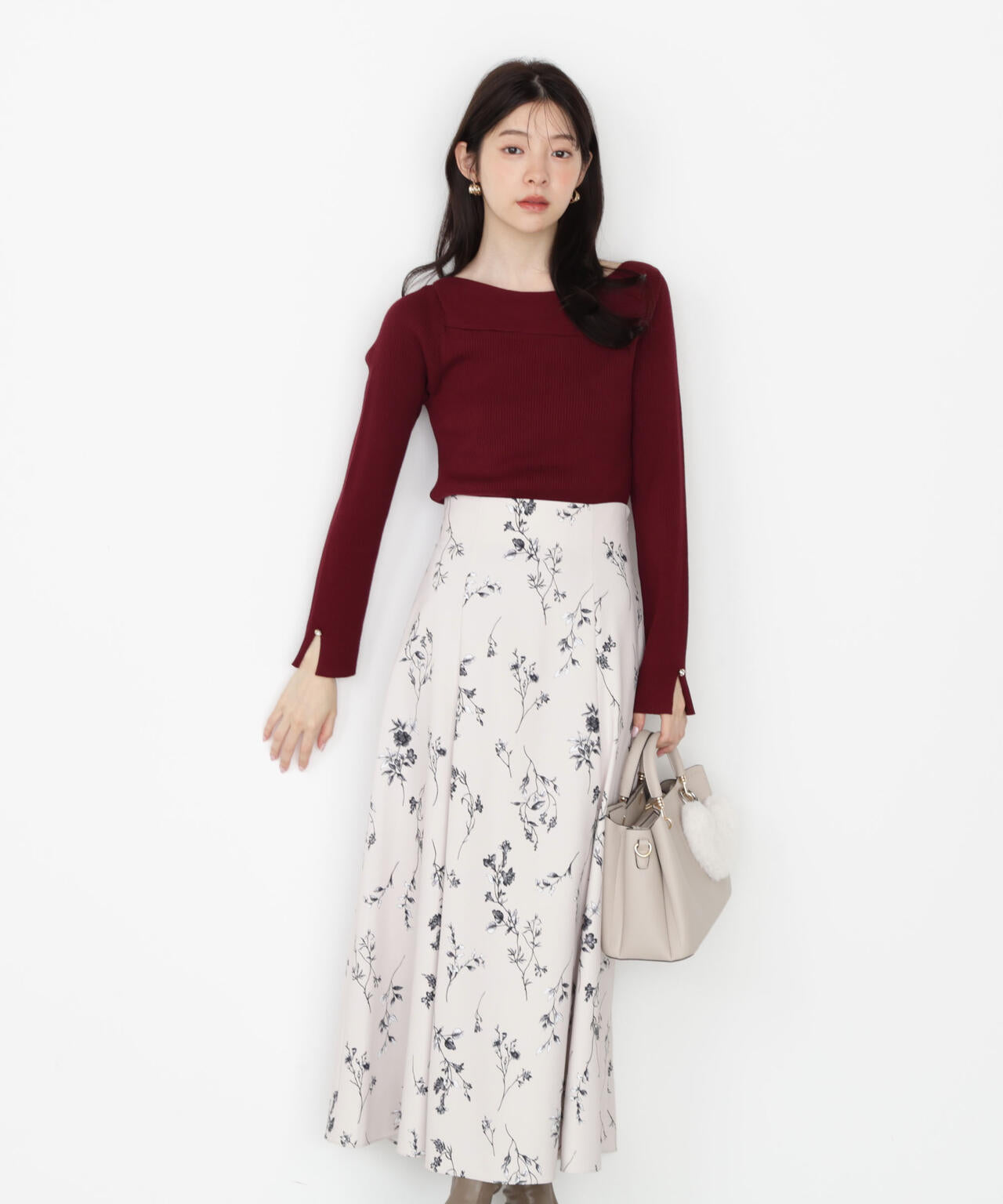 【松川星さん着用】＜ハンドウォッシャブル＞変わり編みリブニット