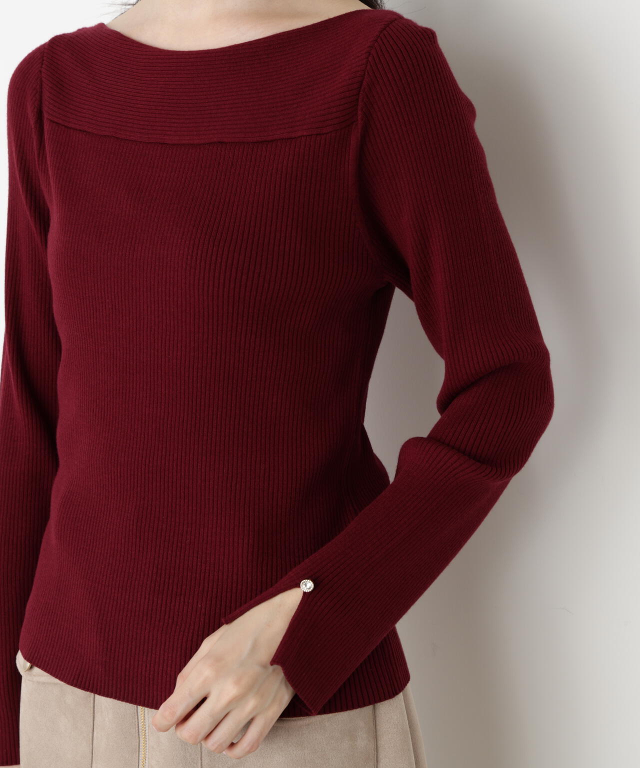 【松川星さん着用】＜ハンドウォッシャブル＞変わり編みリブニット