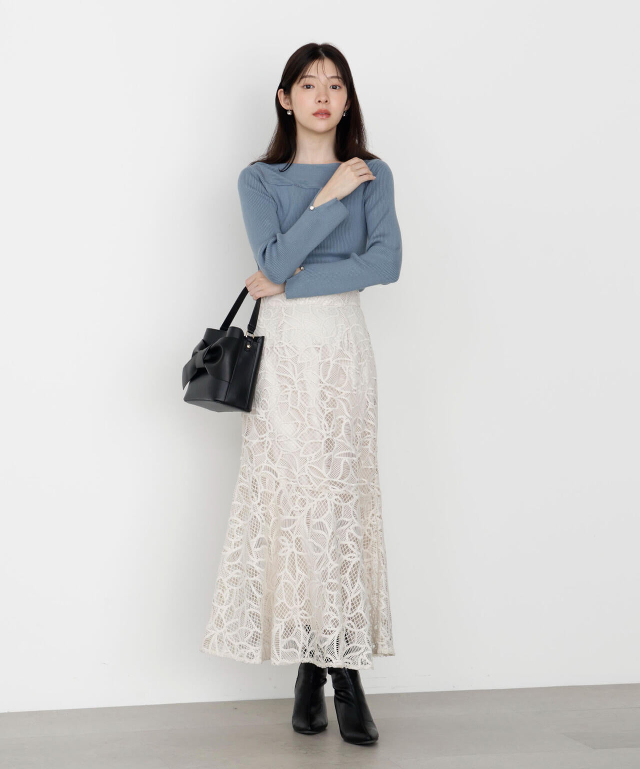 【松川星さん着用】＜ハンドウォッシャブル＞変わり編みリブニット